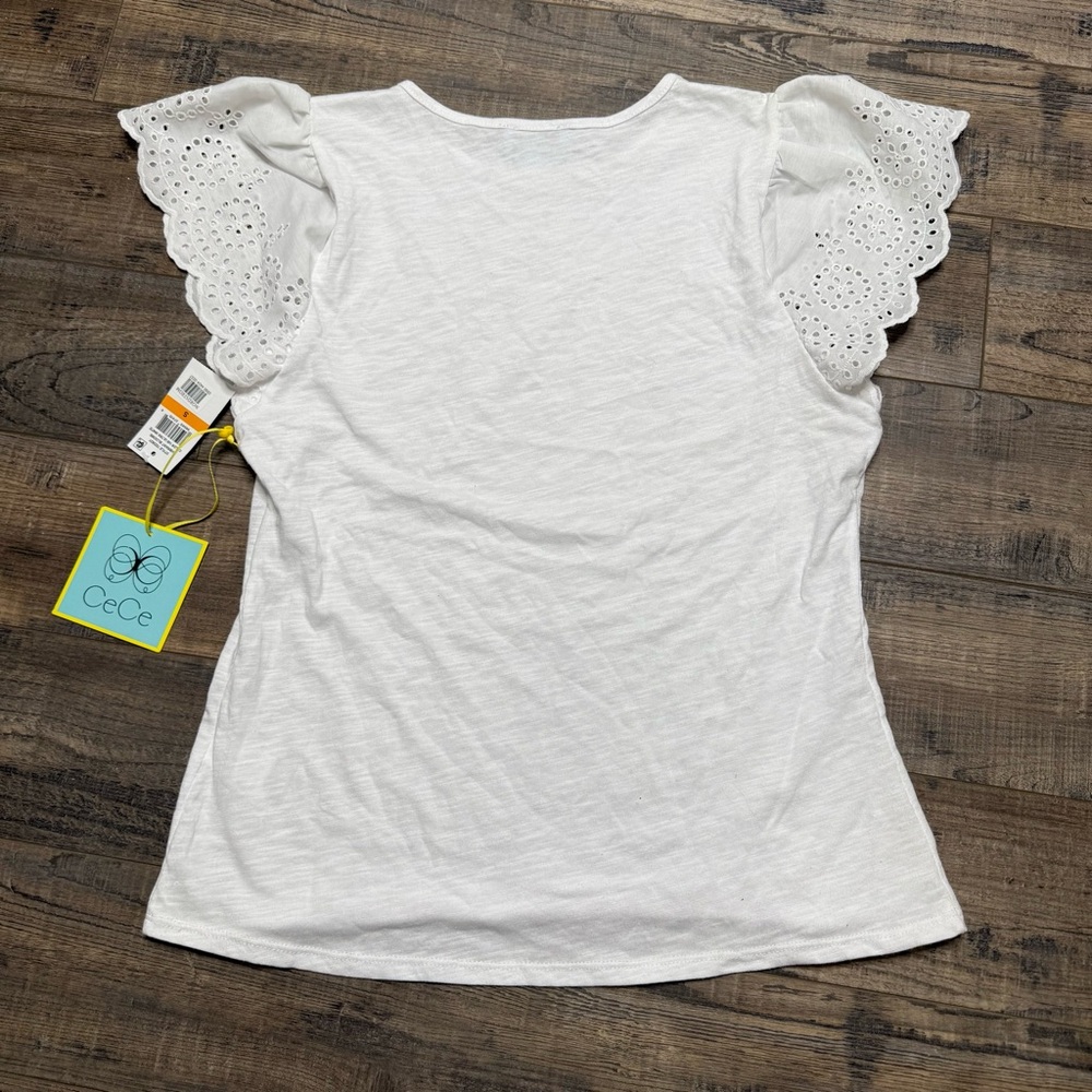 CeCe White Cap Ruffle Sleeve Top Nordstrom - Picture 9 of 9